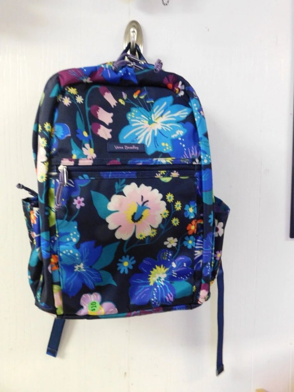 Vera Bradley Large Full Size Backpack Vibrant Floral on Dark Navy / Black